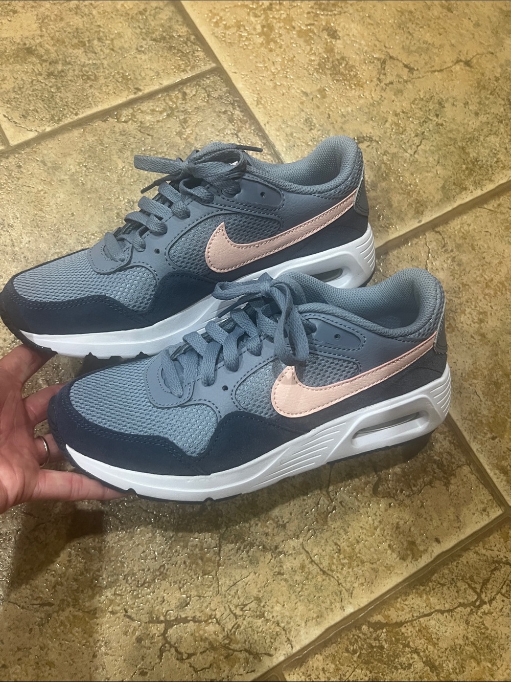 Nike Gray and Light Pink Casual Running Sneakers